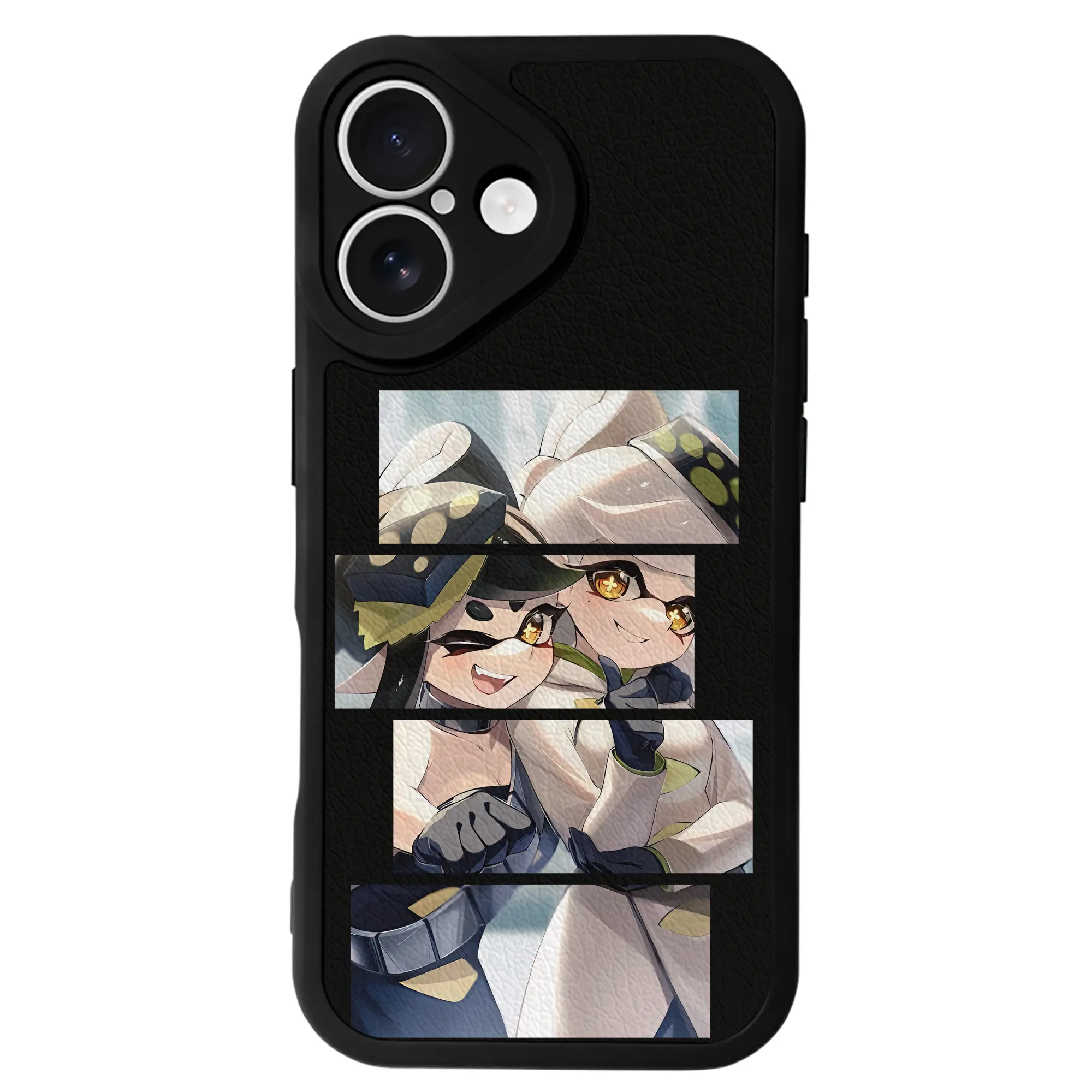 スプラトゥーン グッズ,シオカラーズ - IPhone 16シリーズ対応 ・ シリコンスマホケース ・ レザー調 ・ 高精度フィット ・ 耐衝撃 ・ ワイヤレス充電対応 ・ 精密カット